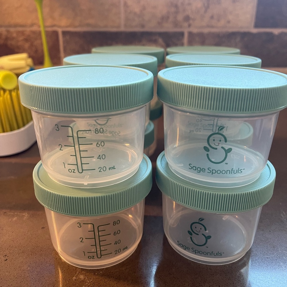 Sage Spoonfuls Baby Food Storage Containers - Green